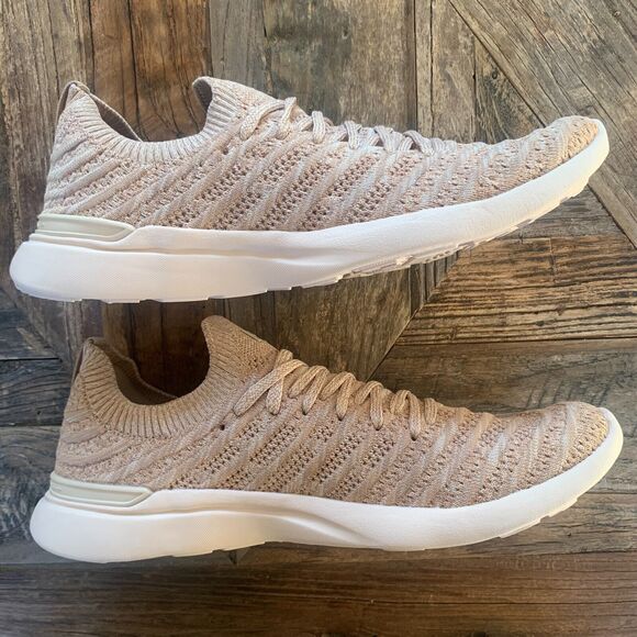 NWOB APL TechLoom Wave Mélange Mesh Running Sneakers | Sand | M US 9.5/W US 7.5 main image 12